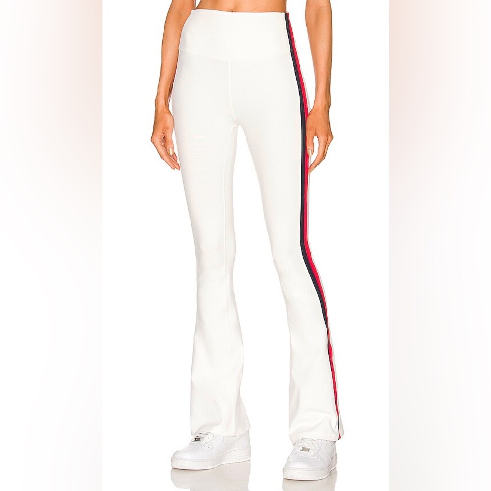 SPLITS59 Raquel High Waist Techflex Flare Legging in Vintage White Indigo &Red